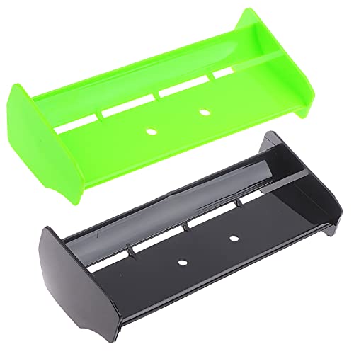 2Pack 1:10 Scale RC Plastic Rear Spoiler Tail Wing for 1/10 Scale RC Racing Car Off-Road Buggy Truck Accessories for HPI KYOSHO HSP 94106 94107 94166 06021 (Black Green) - color: Black Green