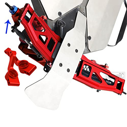Alloy Steering Blocks Caster Blocks C-Hubs Stub Axle Carriers Upgrades Part for 1/10 Slash Rustler Stampede Hoss 4x4 VXL 4wd,Left & Right,w/Wheel Hex & Bearings Hops Up,Red - color: Blocks-Red