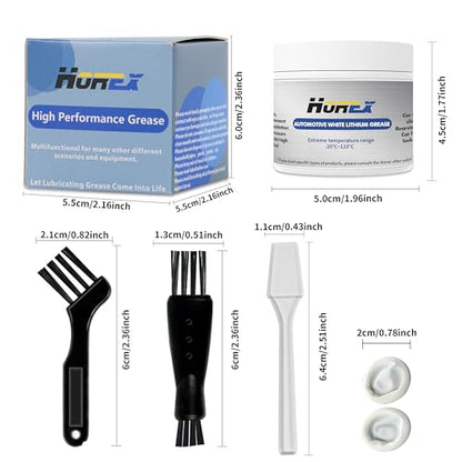 White Lithium Grease 3.53oz Automotive Lubricant 100g Multi-Purpose Car Door Hinge Handle Seat Slide Sunroof Sliding Door Track Rail Gear Prevent Rust Corrosion Lube for Garage Industrial 2pcs - size: 50 grams (2-Pack)