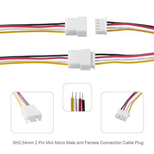 20 Pairs JST-XH 2.54 4Pin Connector Balance Plug Lead Socket. | Plug Lead Socket Male and Female with 100mm Silicone Wire Cables,4 pin jst connector