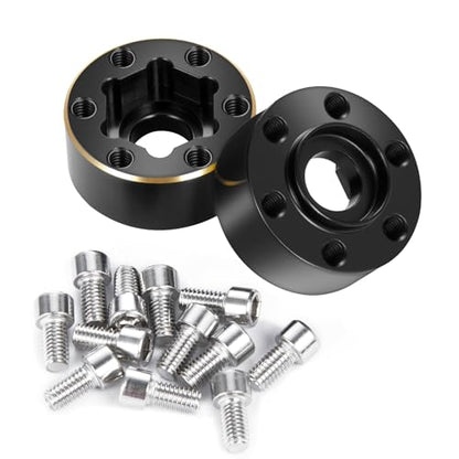 4Pcs RC Brass Weights 12mm Hex Hub Extended Adapters Widen 9mm Counterweights for 1.9inch Beadlock Wheel Rim Compatible with Axial SCX10 90046 Redcat TRX4 Gen7 D90 CC01 1/10 RC Crawler (9mm) - color: 9mm