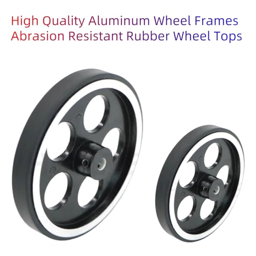 64mm Metal Drive Wheel Inner Dia 8mm Aluminum Master Wheels Rubber Tires for Smart Robot Chassis Car 1Pc - color: 8mm Inner Dia, size: 64mm Wheel Dia