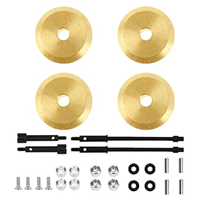 4Pack Vgoohobby RC 4mm Brass Wheel Hub Knuckle Counterweight Front Rear Wheel Axle Drive Shaft Joint Compatible with Axial SCX24 Deadbolt AXI90081 AXI00002 AXI00001 1/24 RC Crawler Car