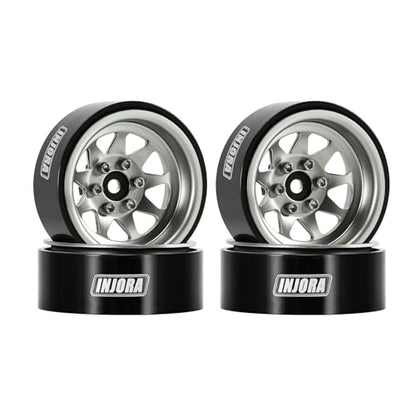 INJORA -4.05mm Offset Steel 1.3" Wheels for 1/24 1/18 RC (Gunmetal Grey) - color: Gunmetal Grey