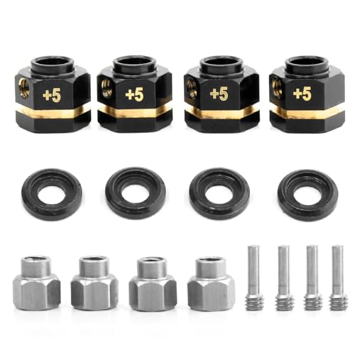 12MM RC Brass Hex Extension Adaptor Compatible for Traxxas TRX4 TRX6 Upgrades Parts Counterweight 5mm Extended Wheel Hex Hubs Extenders Spacer - color: 5mm