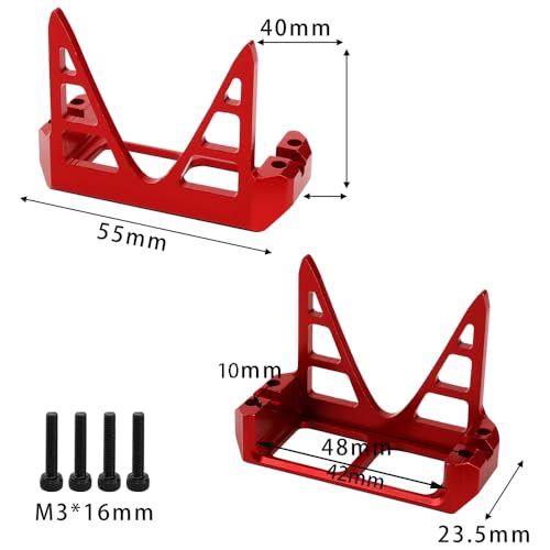 Aluminum Steering Servo Guard Armor Protective Cover Servo Mount for 1/10 RC Crawler Car Bouncer Axial Wraith 90018 RR10 Capra 1.9UTB (red) - color: Red