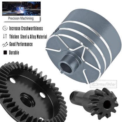 RC F/R Diff 43t &10t Input Gear Upgrades Part for 1/8 Kraton/Outcast/Talion 6S BLX EXB,Notorious 6S BLX,1/7 Mojave 6S BLX EXB,BigRock/Fireteam 6S BLX,Replace ARA310990 ARA310979,Titanium - color: Titanium(1set)