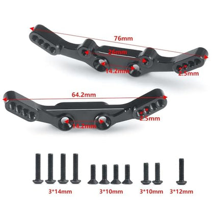 Rc Car Parts for 4-Tec 2.0 for VXL for AWD 83076-4 1/10 Metal Front Rear Shock Mount Fixing Plate RC Crawler Car Truck Model Parts Refit Accessories(Set) - size: Set