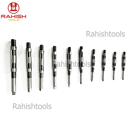 Adjustable Hand Reamer Tool H4 to H14 Sizes - 15/32" to 1-1/2” Reaming Tool for Precise Hole Finishing with 6 Carbon Steel Blades - Hand Tools Reamers for Metal & Wood - 11.90mm - 38.10mm | 6 Expandable Blades, Carbon Steel Build, 11.90-38.10mm Range, Pre