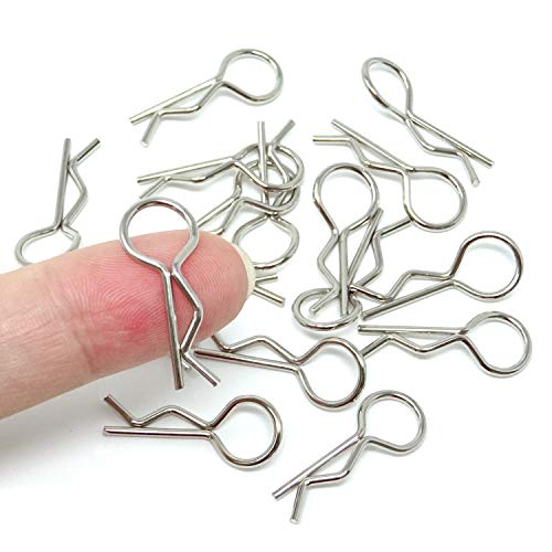 Honbay 100PCS 1/10 Metal Car Truck Buggy Shell Body Clips Pins for for RC Vehicles - size: 1/10