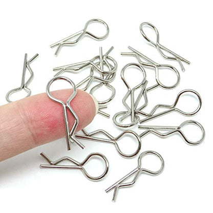 Honbay 100PCS 1/10 Metal Car Truck Buggy Shell Body Clips Pins for for RC Vehicles - size: 1/10