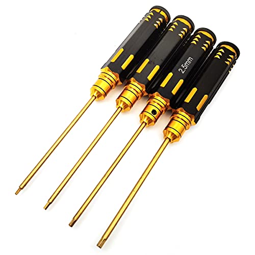 KIRO&SEEU Hex Driver Set 4 Piece Steel Allen 1.5 2.0 2.5 3.0 mm Hex Screw driver Tools Kit Se RC Tools Helicopter