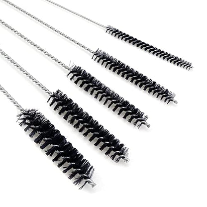 Antrader 15Pcs 4 Inch Nylon Tube Cleaning Brushes Set, Multi-Size Diameter | Flexible Bristle Pipe Cleaners with Keyring,Multi Size Combination, Universal For Carburetor/Tube/Straw