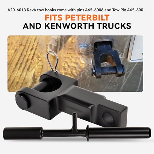 1 Set A20-6013 Rev A Tow Hooks Come with pins A65-6008 and Tow Pin A65-600 Fits Peterbilt and Kenworth Trucks - size: 1 set