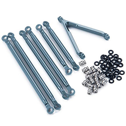 Maleonn RC Aluminum Alloy Suspension Links Rod Link Chassis Linkage for 1/24 RC Crawler Car SCX24 Links Upgrades AXI00005 Accessories - Titanium - color: Titanium