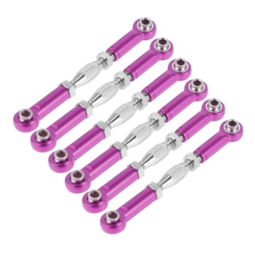 6pcs Aluminum Turnbuckle Rod Linkages for Upgrades Machined Easy Install Rc Crawler Accessory Parts - color: Purple
