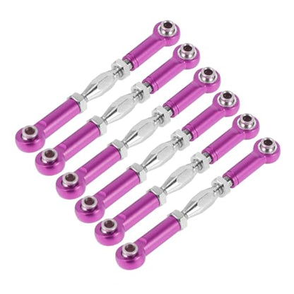 6pcs Aluminum Turnbuckle Rod Linkages for Upgrades Machined Easy Install Rc Crawler Accessory Parts - color: Purple