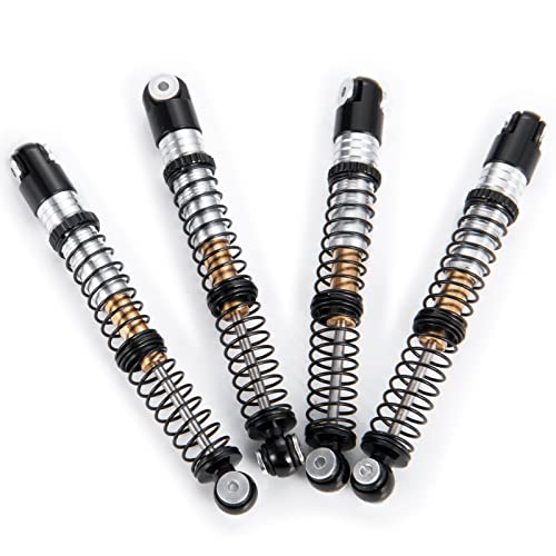MOHERO Adjustable RC Shocks Absorber Damper 53mm Aluminum 4Pcs for 1/24 Axial SCX24 RC Crawler Car Upgrade Parts (Black) - color: Black