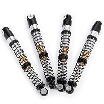 MOHERO Adjustable RC Shocks Absorber Damper 53mm Aluminum 4Pcs for 1/24 Axial SCX24 RC Crawler Car Upgrade Parts (Black) - color: Black