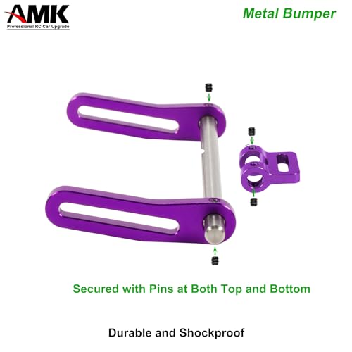 AMK Adjustable 1/10 Scale Bumper Mount Front Rear, Metal Bumper Set Complete for RC Crawler Body LCG Chassis Axial SCX10 II Element Enduro Gen7 Gen8 TRX6 TRX4 Upgrades (Purple) - color: Purple
