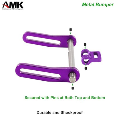 AMK Adjustable 1/10 Scale Bumper Mount Front Rear, Metal Bumper Set Complete for RC Crawler Body LCG Chassis Axial SCX10 II Element Enduro Gen7 Gen8 TRX6 TRX4 Upgrades (Purple) - color: Purple