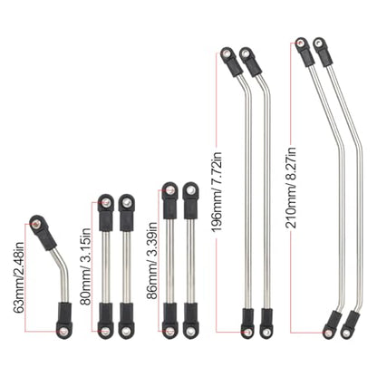 High Clearance Carbon Fiber LCG Chassis Kit with Transmission Shocks Absorbers for 1/10 RC Crawler Cheater Rigs SCX10 II (Links Set)