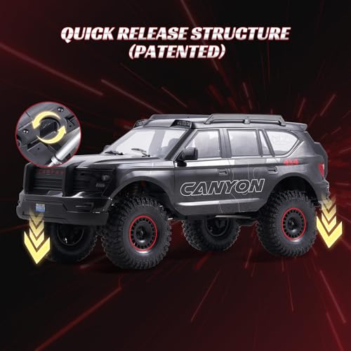 FMS Canyon 1/10 RC Crawler with Innovative DIG System LCG Chassis,Pro 4x4 RC Rock Truck with Portal Axles, 2-Speed Transmission, Full Metal Oil Shocks,High Simulation Remote Control Car