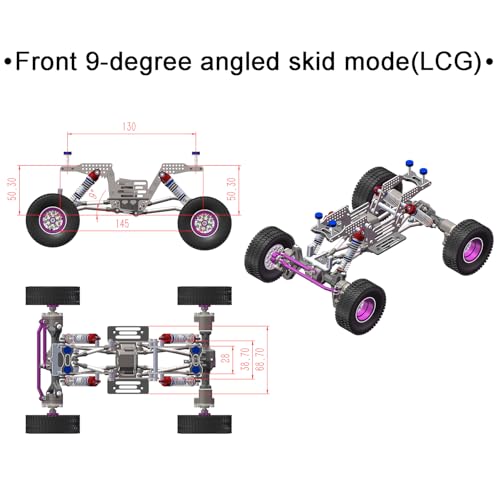 GR5 Titanium LCG Chassis Kit Frame Rail for Redcat Ascent-18 1/18 Scale RC Rock Crawler Upgrades - style: GR5 Titanium