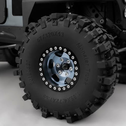 4PCS Aluminum 1.9" Beadlock Wheels Rims for Axial SCX10,TRX4 D90 1/10 RC Crawler Car Accessories Upgrades Parts - color: Titanium
