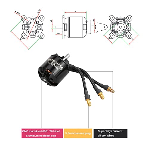 Goolsk Surpass High Performance 2216 880KV 14 Poles Brushless Motor for RC Airplane Fixed-Wing