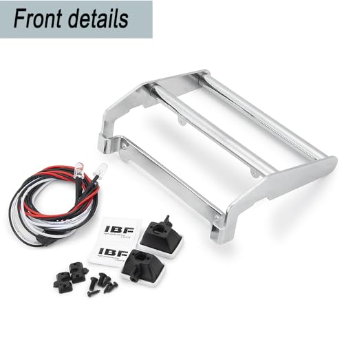 MOHERO Metal Front Bumper with 2 LED Lights for 1/10 TRX4 Bronco RC Crawler Car Accessories