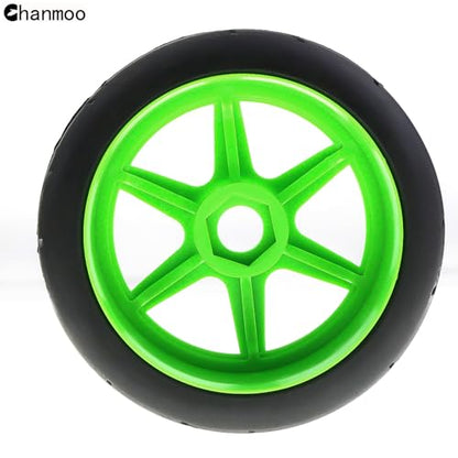 1/8 RC On Road Tires And Hard Plastic Drift Wheels 17mm Hex Rally Racing Tyres For 1:8 Scale Touring Street Car Tamiya HPI WR8 HSP Hobao ARRMA Redcat Losi Kyosho VRX W10 4PCS (Green) - color: Green