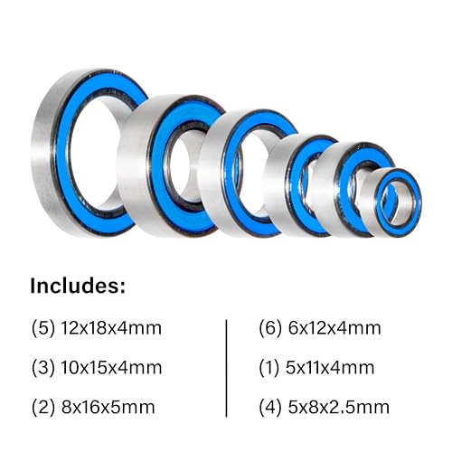 for Traxxas BL-2s 4WD - Slash, Rustler, Stampede, and Rally Bearings Kit (21 Pcs)