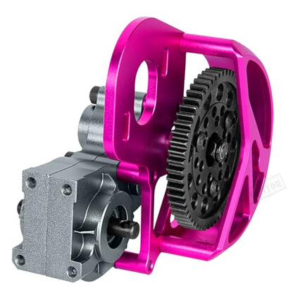 Transmission Gearbox Upgrades Part for 1/10 SCX10, SCX10 II 90046,90047,AX10 RC Crawler Truck,Aluminum Center Transmission Gearbox Hops up,Pink&Titanium - color: Pink&titanium for Upgrades
