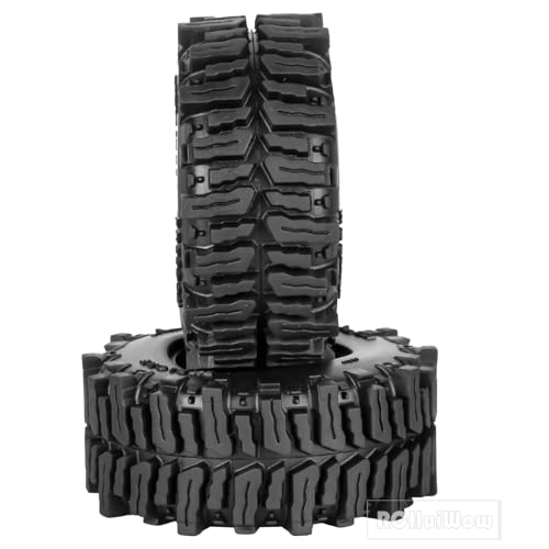 1.3" RC Crawler Tire Skins,Multi-Terrain Soft Sticky Rubber Tires(64 * 26mm) for TRX4 SCX24 FCX24 Ascent-18 1/18 1/24 Off-Road RC Car Upgrade Parts,4PCS (Style D) - style: StyleD(4PCS)