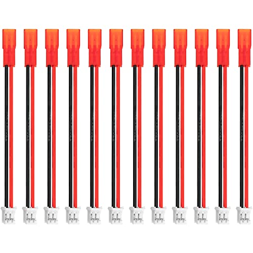 12Pack ShareGoo JST to PH2.0 2Pin Adapter with 3.14" 22AWG Cable Wire Compatible with Blade mCP-X Use E-Flite 120 SR Battery & Axial SCX24 1/24 RC Car Charging