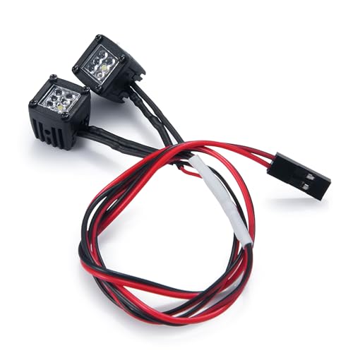 4PCS RC Crawler Lights LED Headlight for Axial SCX10 D90 Tamiya CC01 | Square LED Headlights Spotlight with Light Cover Lampshade for HSP HPI Traxxas Axial SCX10 D90 Tamiya CC01 (D-6 Holes) - color: D-6 Holes