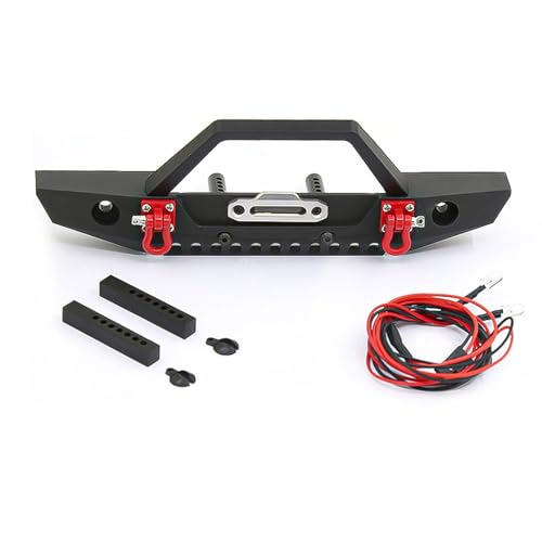 Metal Front Bumper with LED Light Upgrade Part for 1:10 RC Crawler Car TRX-4 SCX10
