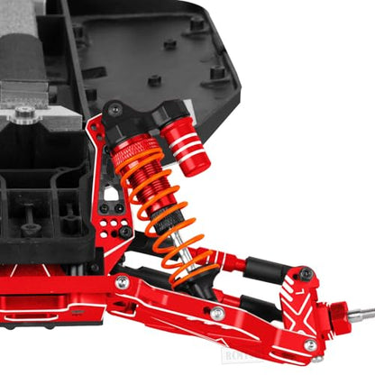 RC Aluminum Front Rear Big Bore RC Shock Absorber Upgrades Part for 1/10 Slash,Stampede,Rustler,Hoss 2WD 4X4 VXL,Alloy 4PCS RC Shocks w/Golden spring,Red - color: Red - (RC Shocks)