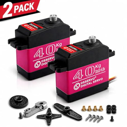 Pack of 2 40KG Digital RC Servo Motor Full Metal Gear - 270 Degrees - size: 40kg x 2PCS(270°)