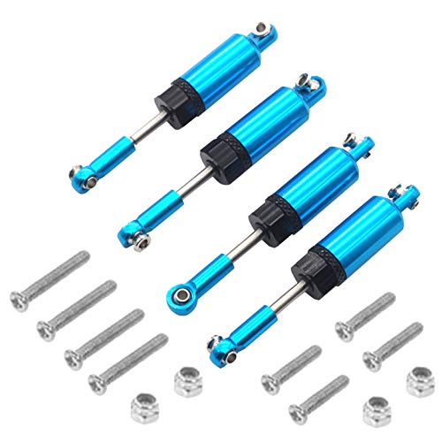 4Pack Share Goo Metal Shock Absorber Kit Damper Suspension Upgrade Part Compatible with WPL 1/16 C14 C24 RC Crawler Off-Road Car Truck (Blue) - color: Blue