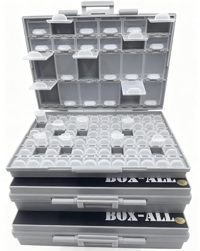3pcs AideTek BOXALL 96 Compartments Enclosure SMD SMT Parts Organizer Surface Mount Box Labels - style: 3BOXALL96