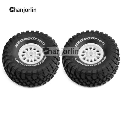 1/7 RC Short Course Truck Tires and Wheels 17mm Hex OD 5.43" 1/8 All Terrain Off Road Tyres with Foam Insert for 1:7 RC Buggy Monster Truck Car TRAXXAS UDR 85086-4 4PCS (White) - color: White