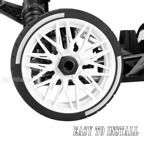 RC Wheels and Tires for 1/7 Felony 6S BLX,RC Highway Wheel Rubber Tires,4PCS RC Drift Car Highway Tires Road Soft Tires,White - color: White - (4pcs Highwaytires)