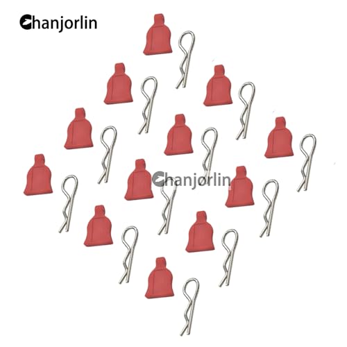 12 Pcs RC Car Universal RC Body Clips with Pull Tabs Car Clips R Clips Compatible with 1/8 1/10 1/12 RC On Road Car Crawler Truck Buggy Shell Replacement Parts TT02 Axial SCX10 (Red) - color: Red