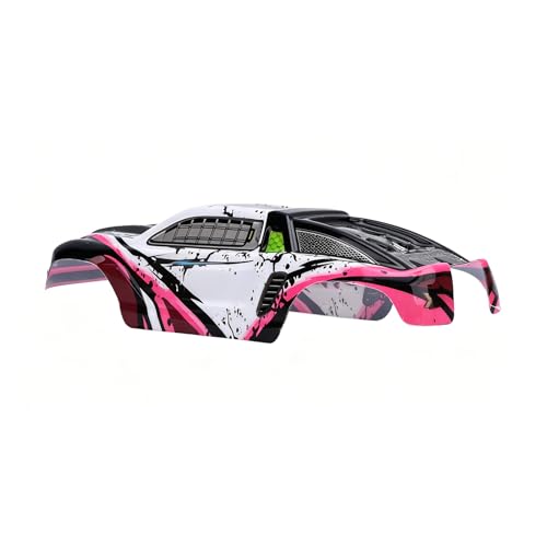 Drfeify 1/16 RC Car Replacement Body Shell, DIY Upgrade with Bold Graffiti Pattern and Aerodynamic Design for SCY16101 SCY16102 High Speed RC Trucks (Red) - color: Red
