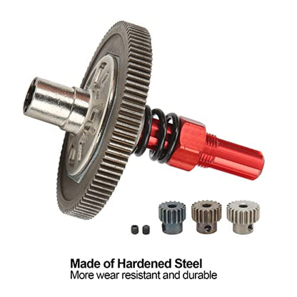 Slipper Gear Set, 91T Metal Differential Upgrade Kit, High-Performance Parts Assembly for RC Enthusiasts Off-Road Racing and Hobby Tuning(Red)