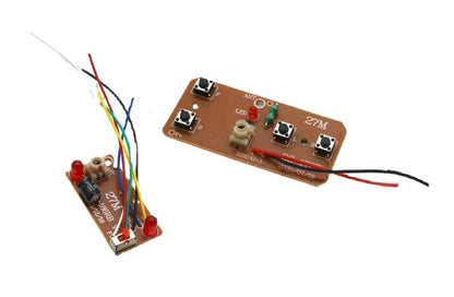 Jowxsx 2Pcs 27mhz Four-Way Remote Control Board Two-Way RC Transmitter and Receiver Toy Car Robot Model Accessories for DIY Toys Projects
