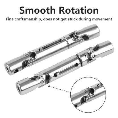RC Drive Shaft, 2Pcs Metal Drive Shafts, Solid RC Car Transmission Shaft Set, Upgrades Accessory Compatible with WPL 1/16 Scale RC Military Truck, 2.36 x 0.31in, Silver