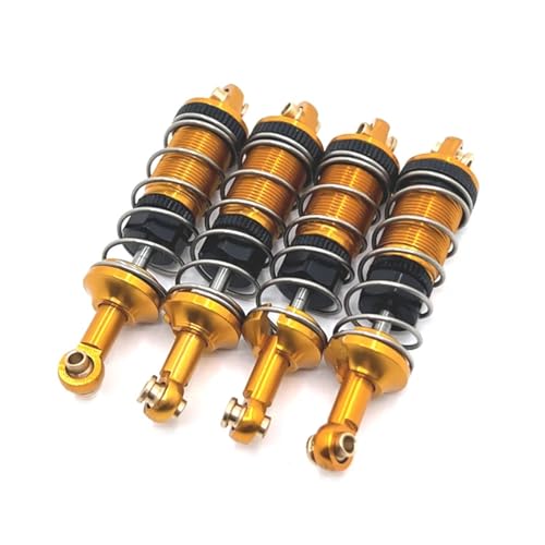 RC Cars Spare Parts for MJX 14301 14302 1/14 Front and Rear Hydraulic Shock Absorbers Metal Upgrade Remote Control Car Accessories RC Parts(Yellow) - color: Yellow
